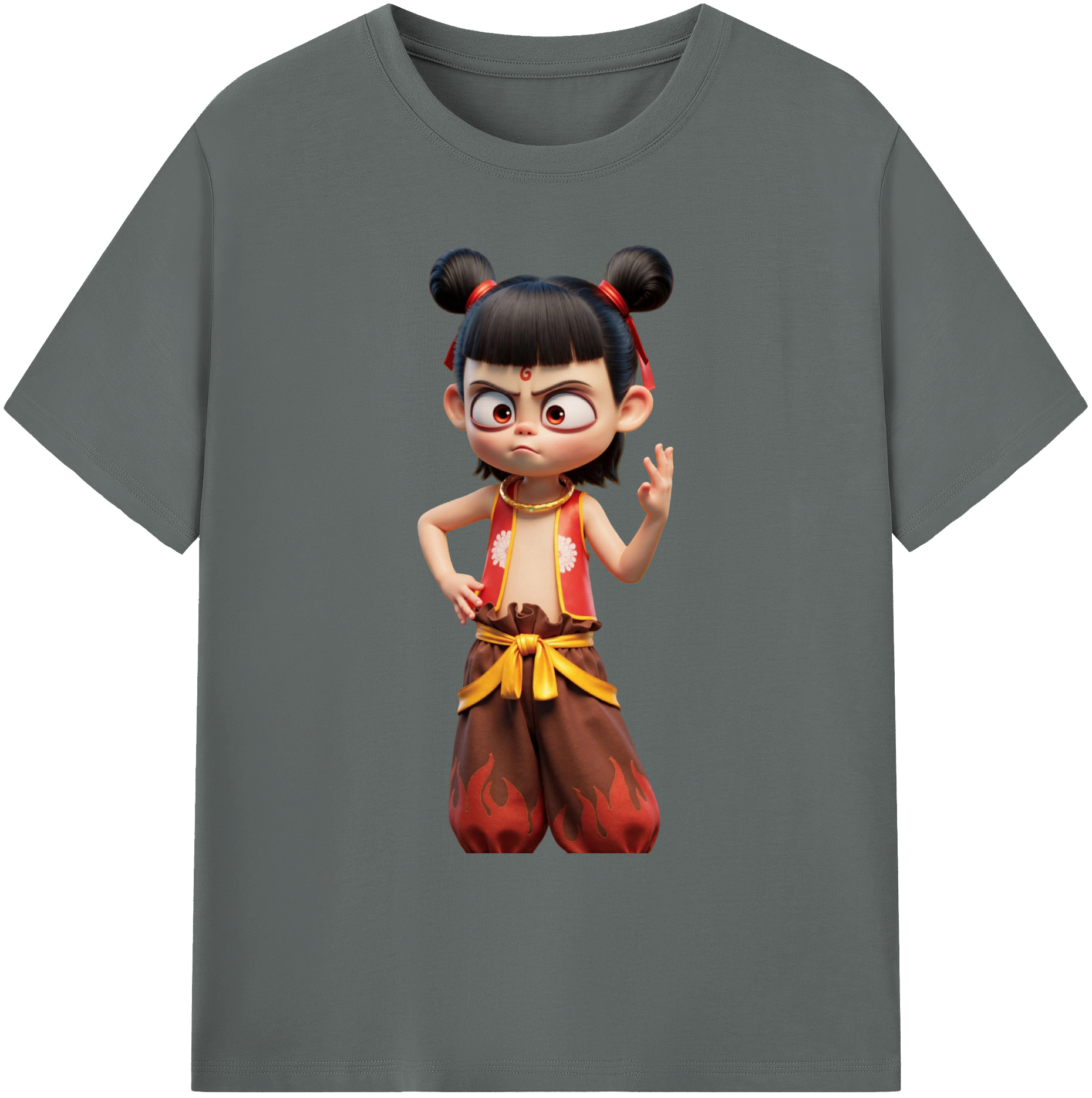（画像用） Ne Zha 2 ナタ 魔童の大暴れ 綿100％ メンズ半袖Tシャツ｜肌触りやわらか＆通気性